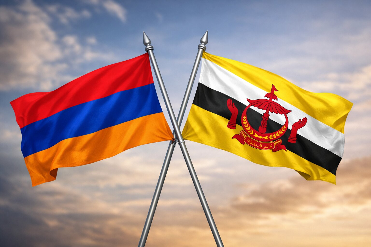 Armenia And Brunei Flags