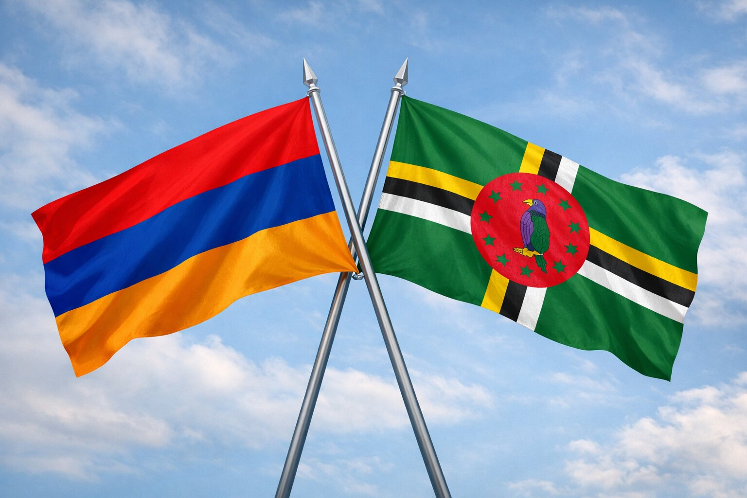 Armenia And Dominica Flags