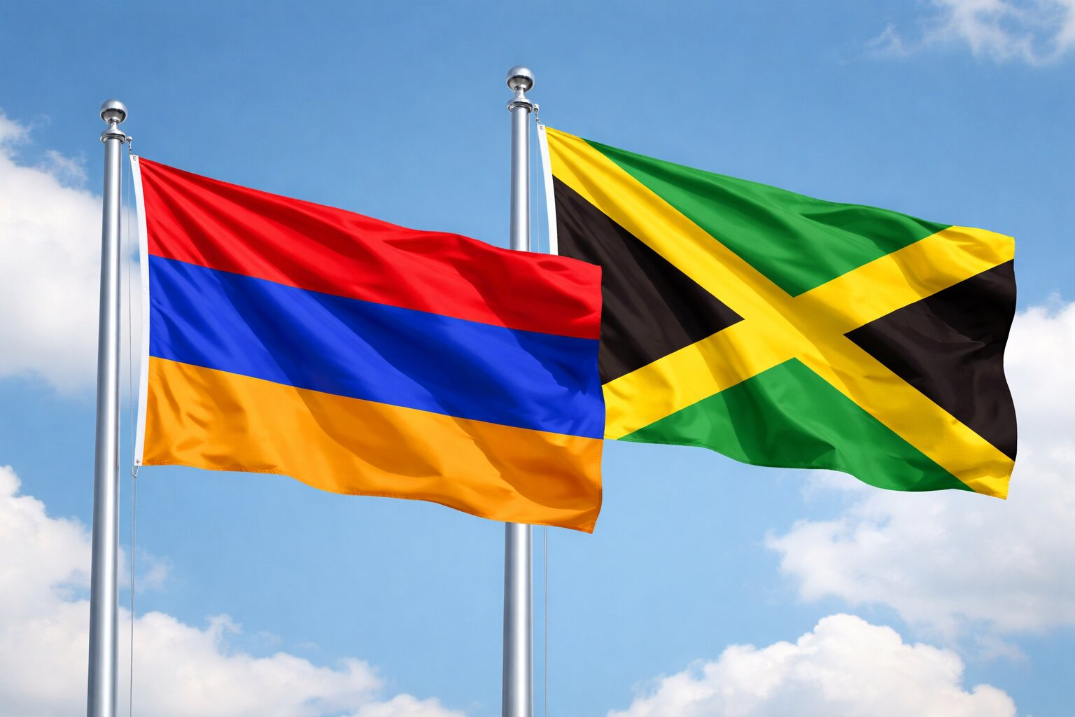 Armenia And Jamaica Flags