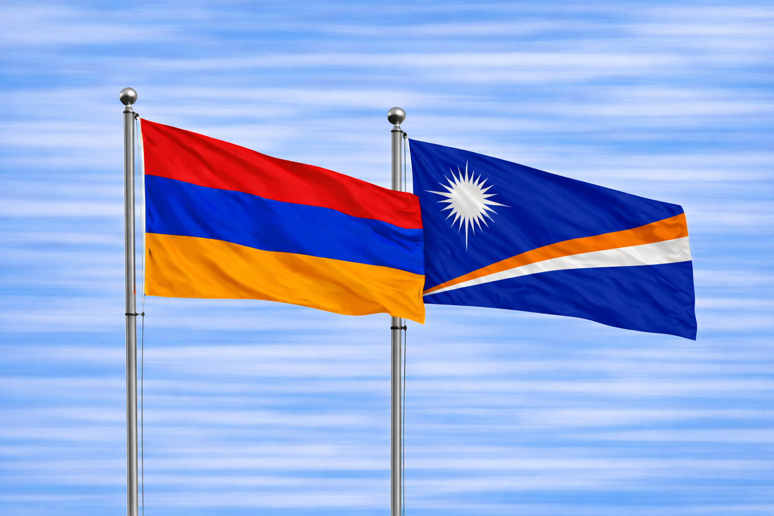 Armenia Flag With Marshall Islands Flag