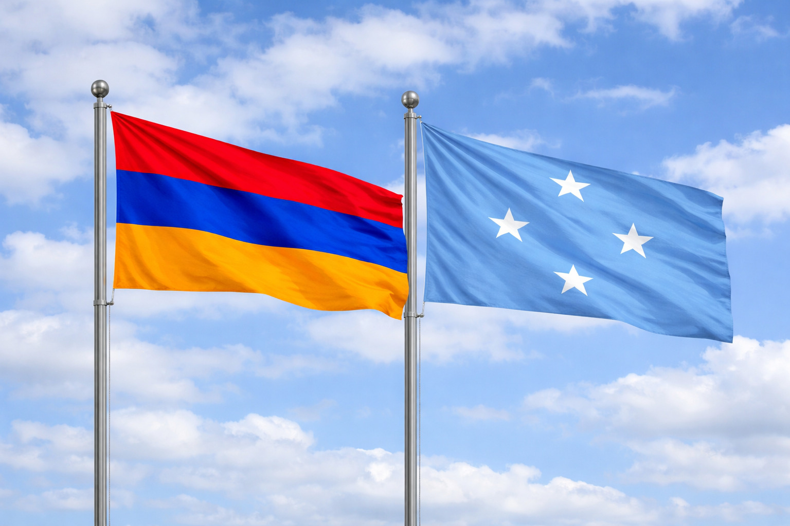 Armenia Flag With Micronesia Flag