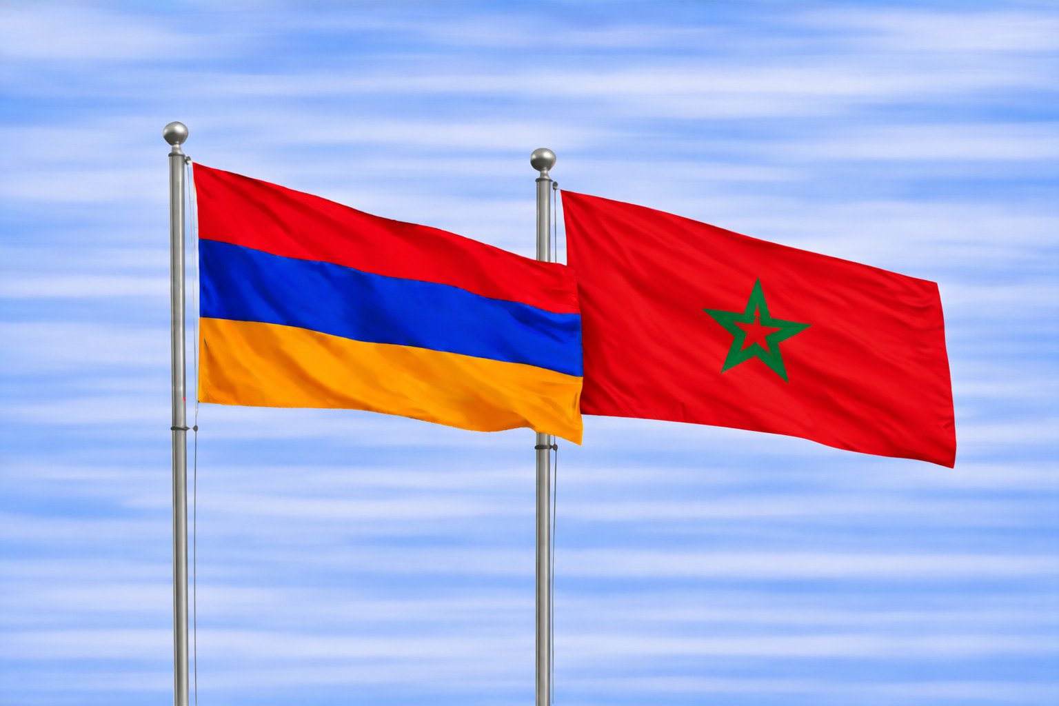 Armenia Flag With Morocco Flag