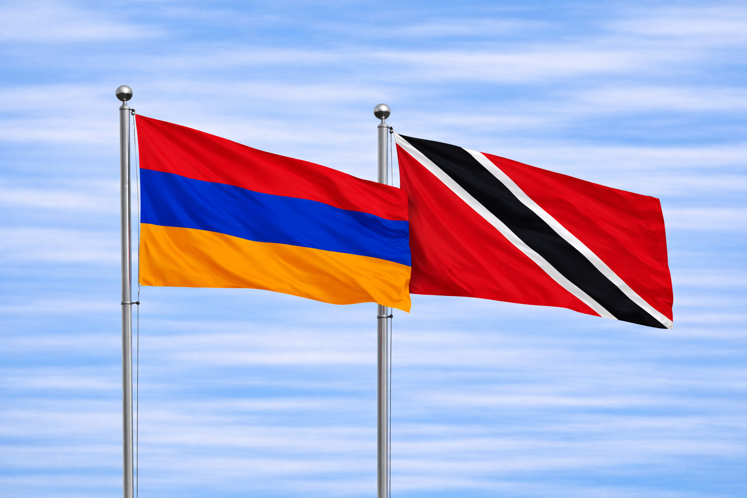 Armenia Flag With Trinidad Tobago Flag