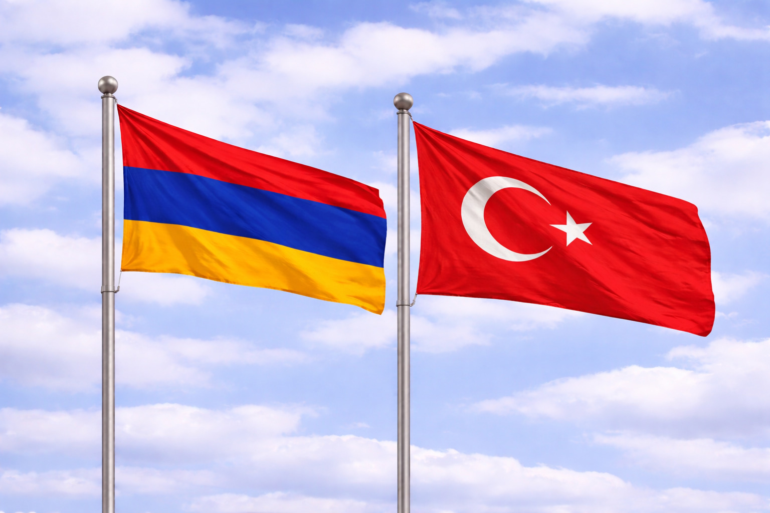 Armenia Flag With Turkey Flag