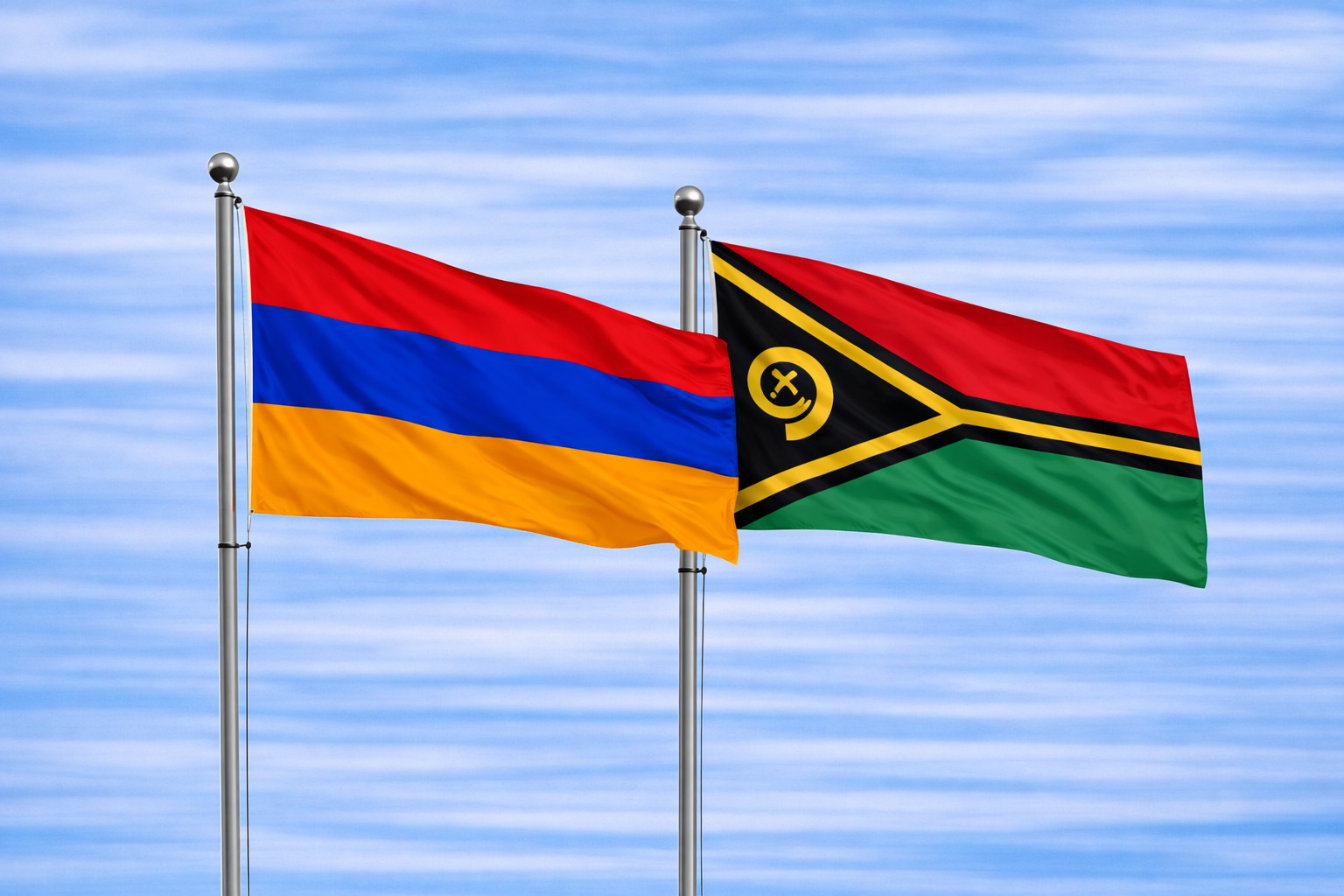 Armenia Flag With Vanuatu Flag