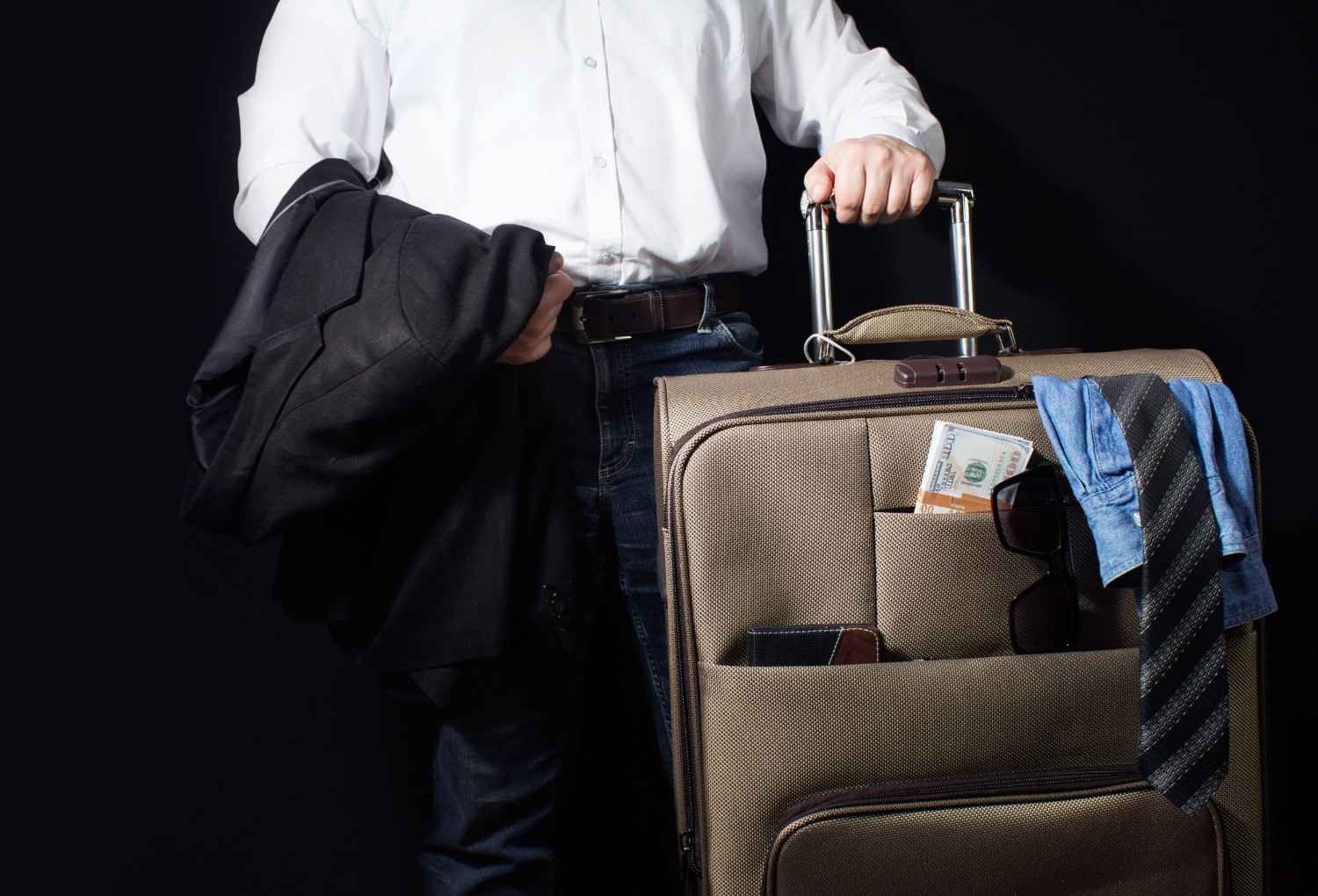 Businessman holding a suitcase