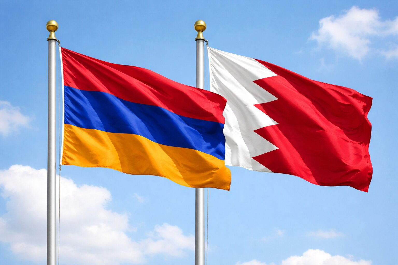 Flags Of Armenia And Bahrain