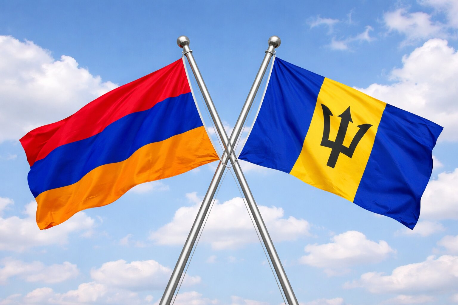 Flags Of Armenia And Barbados
