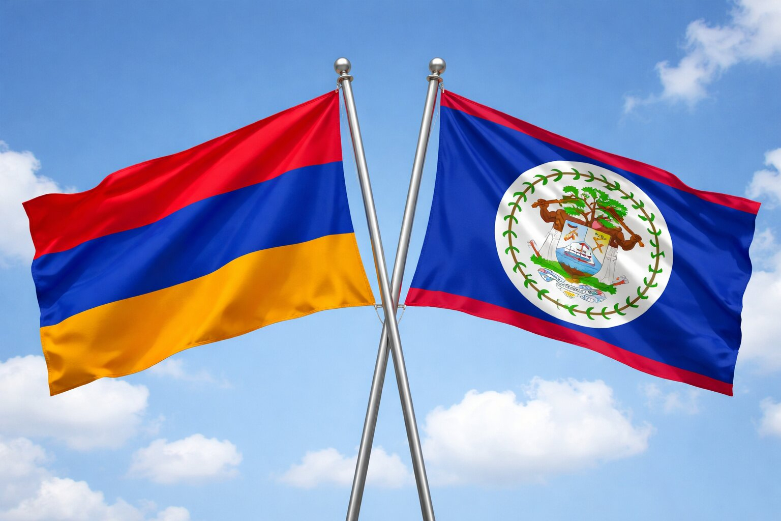Flags Of Armenia And Belize