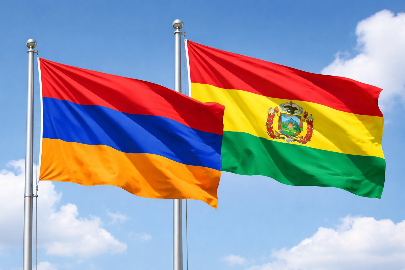 Flags Of Armenia And Bolivia
