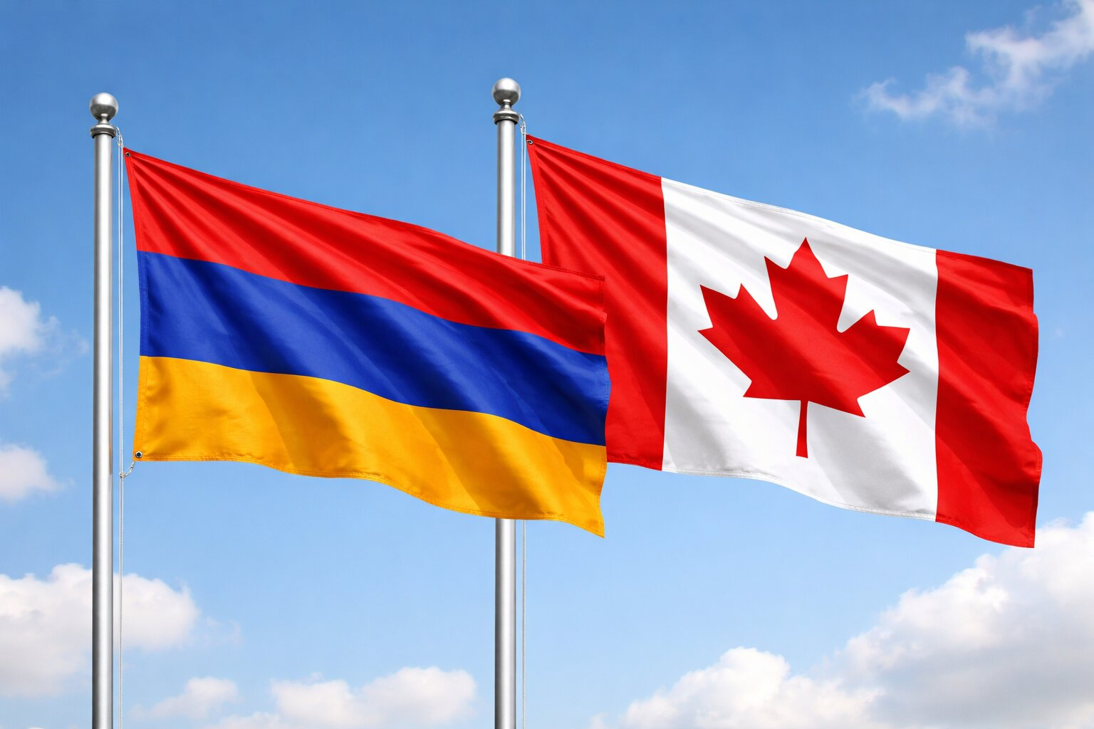 Flags Of Armenia And Canada