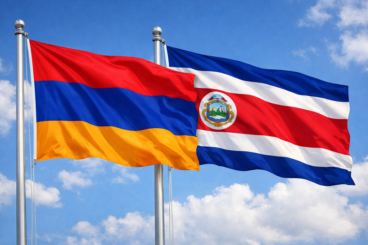 Flags Of Armenia And Costa Rica