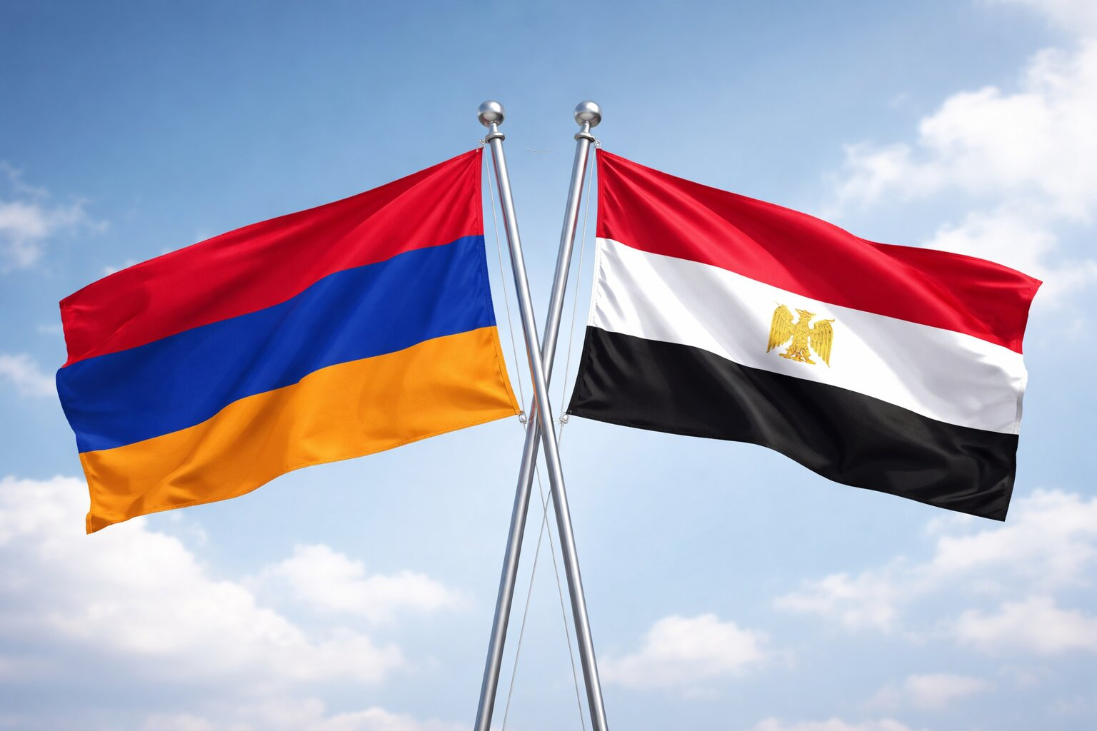 Flags Of Armenia And Egypt United