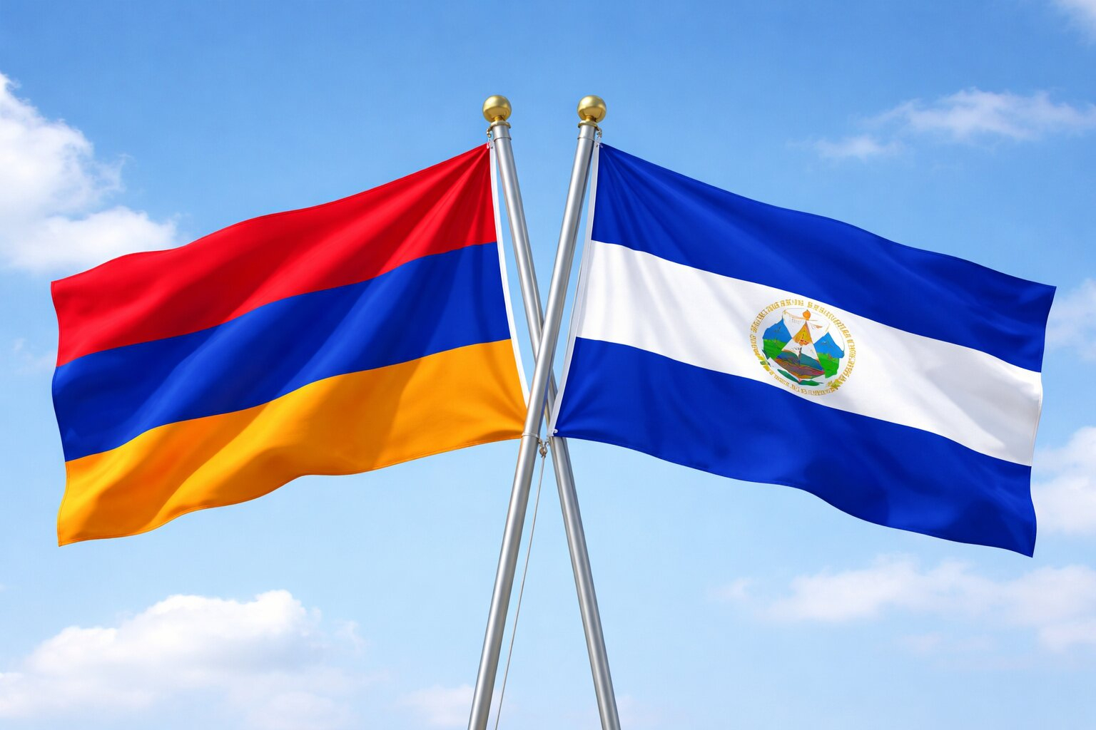 Flags Of Armenia And El Salvador