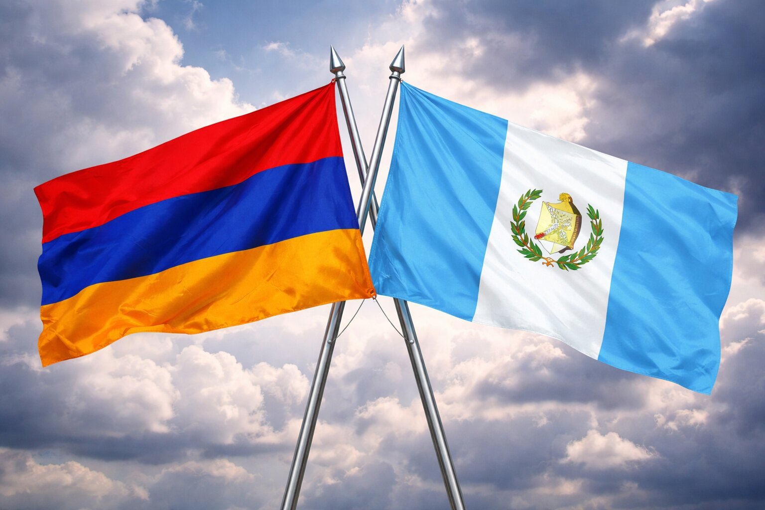 Flags Of Armenia And Guatemala