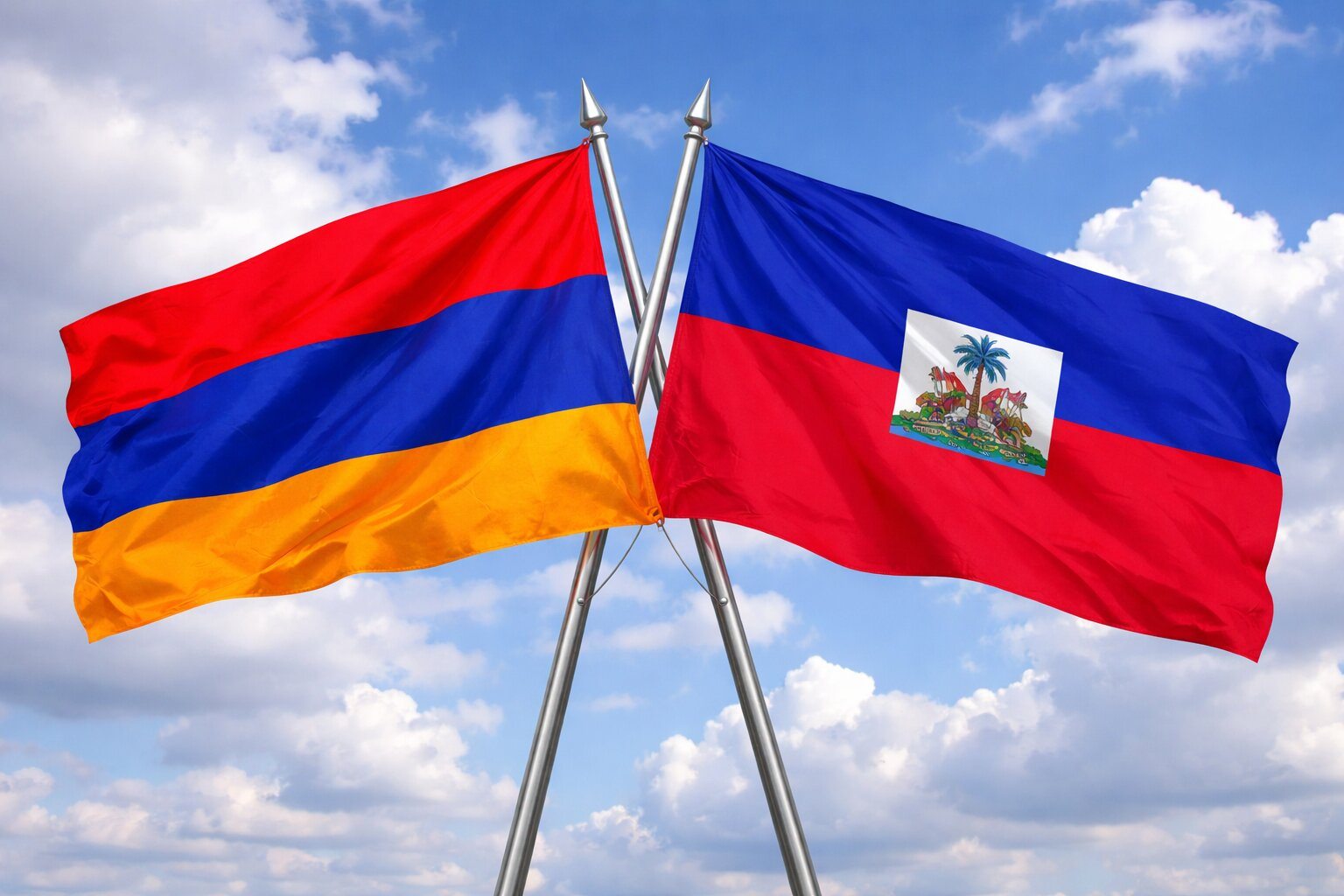 Flags Of Armenia And Haiti United
