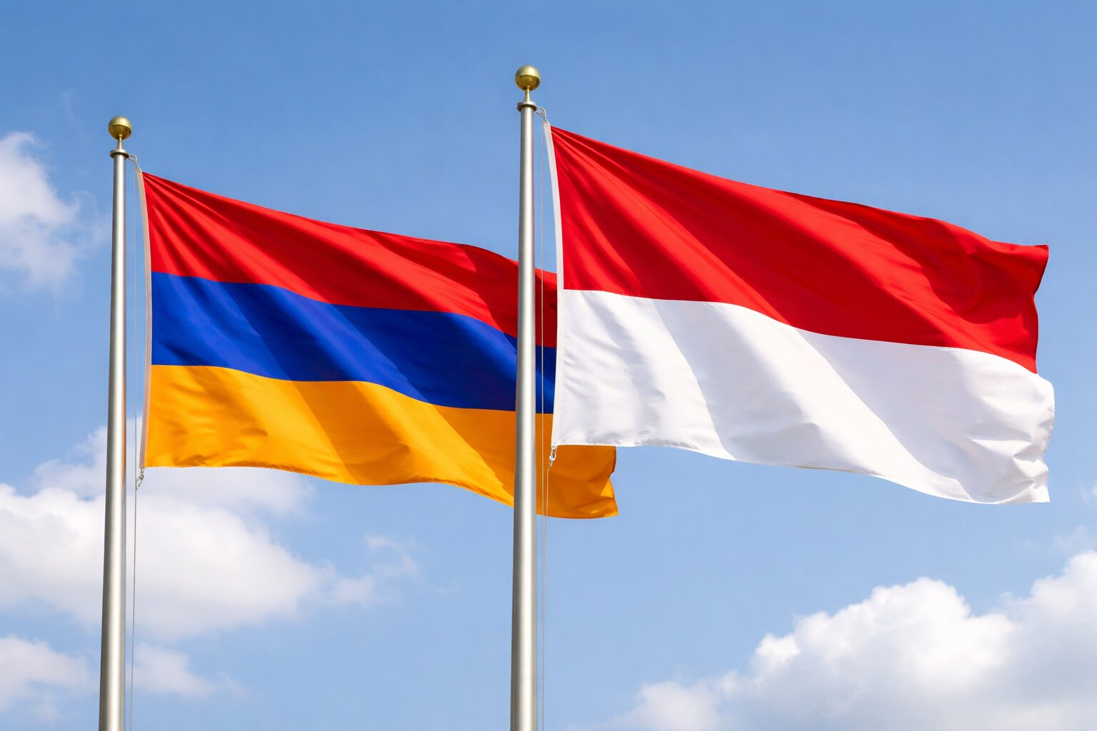 Flags Of Armenia And Indonesia