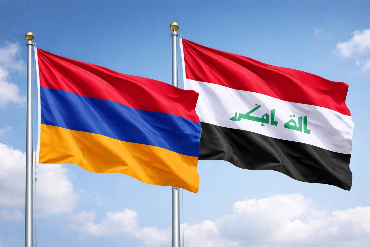 Flags Of Armenia And Iraq Together
