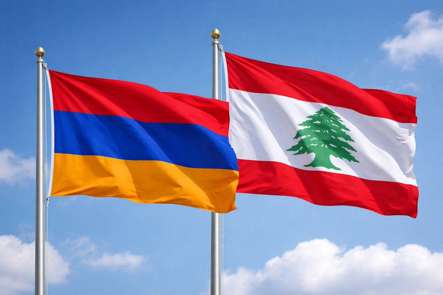 Flags Of Armenia And Lebanon