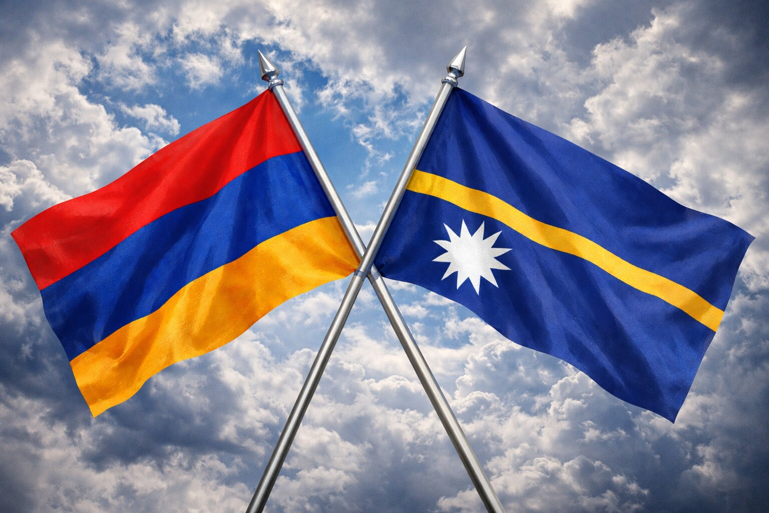 Flags Of Armenia And Nauru