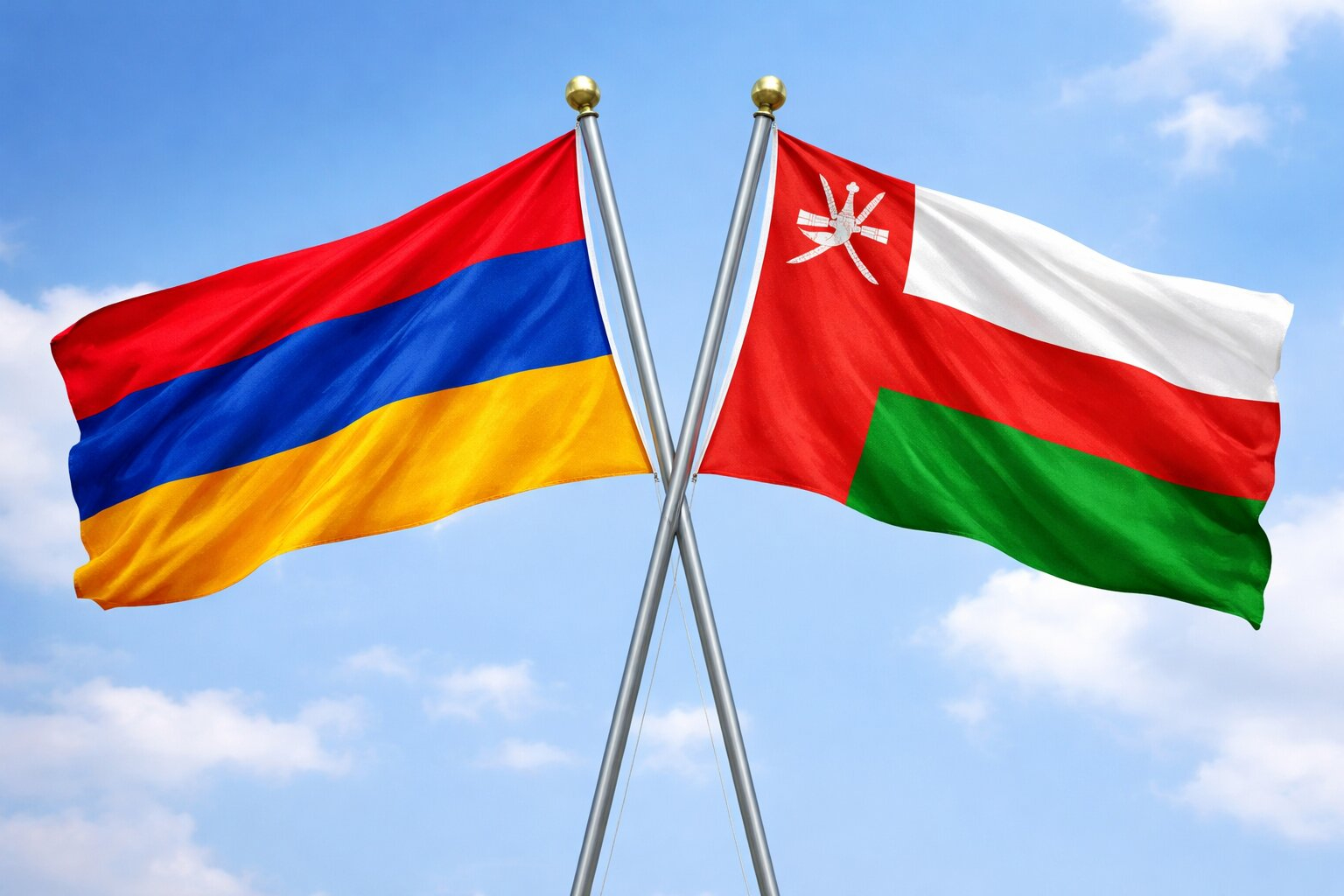 Flags Of Armenia And Oman