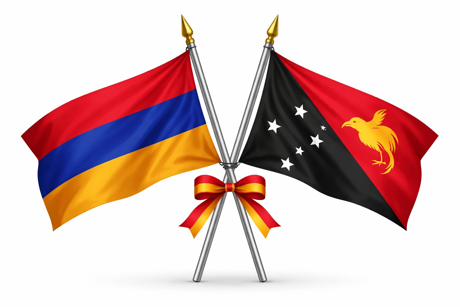 Flags Of Armenia And Papua New Guinea
