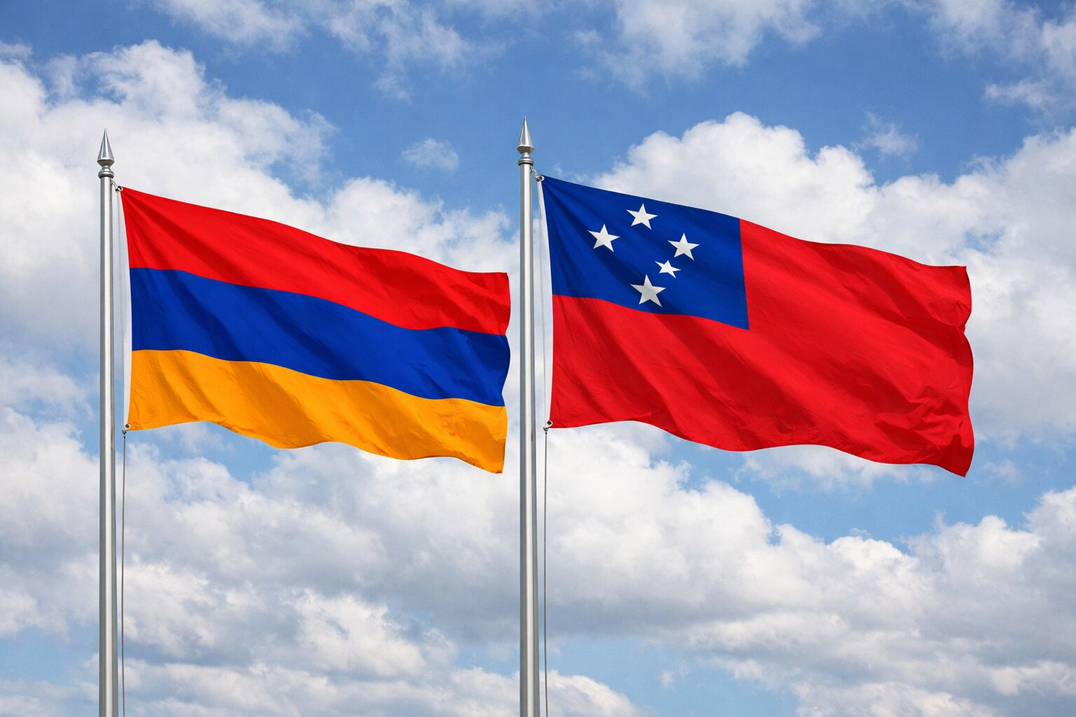 Flags Of Armenia And Samoa