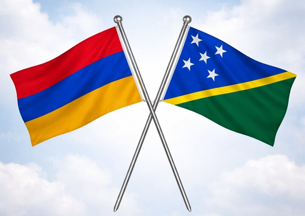 Flags Of Armenia And Solomon Islands