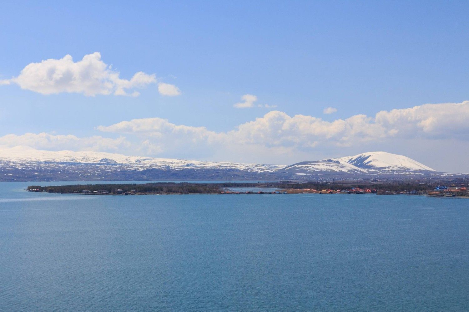 Lake Sevan With Mountains In The Background