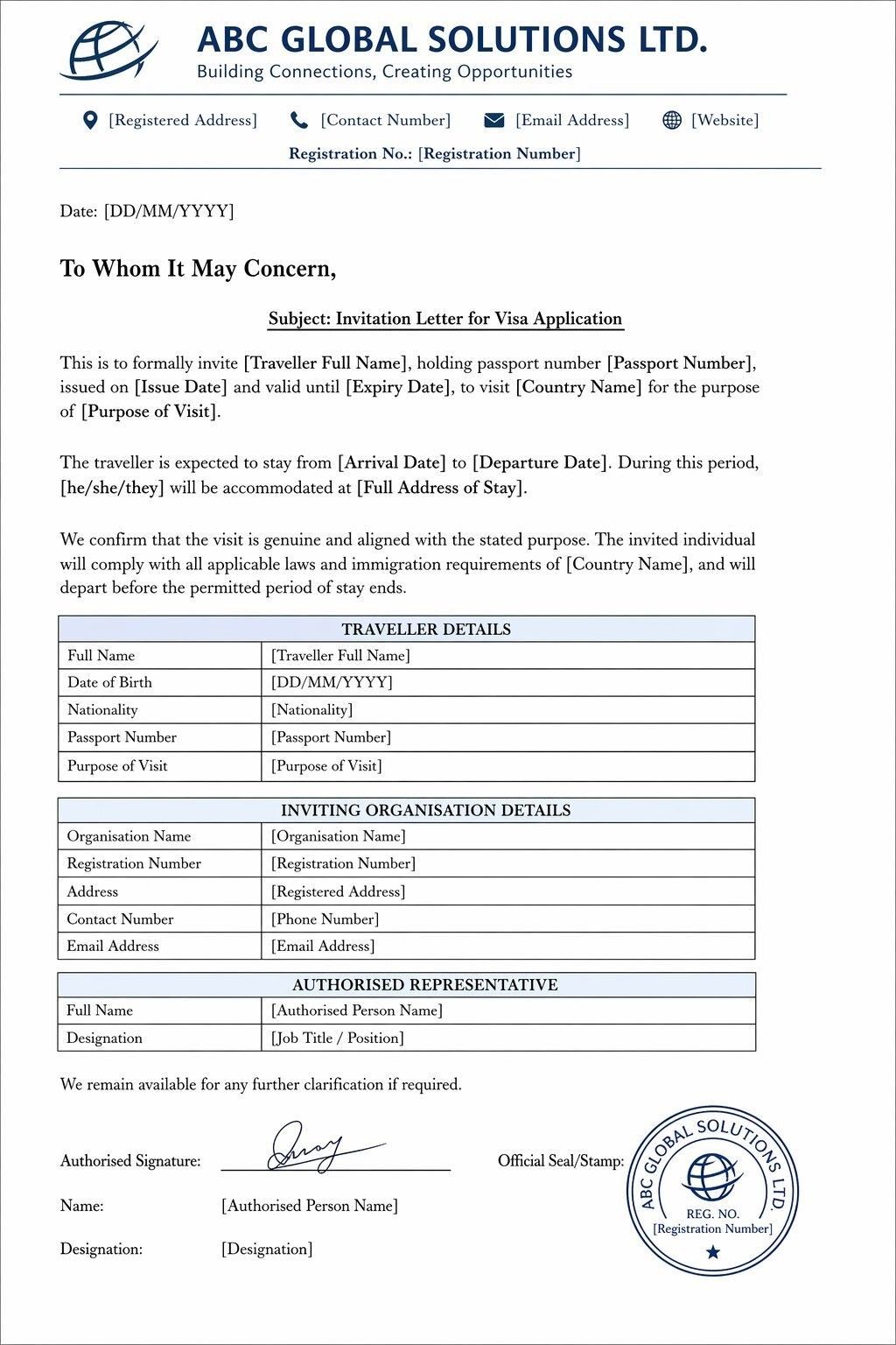 Sample Of An Invitation Letter