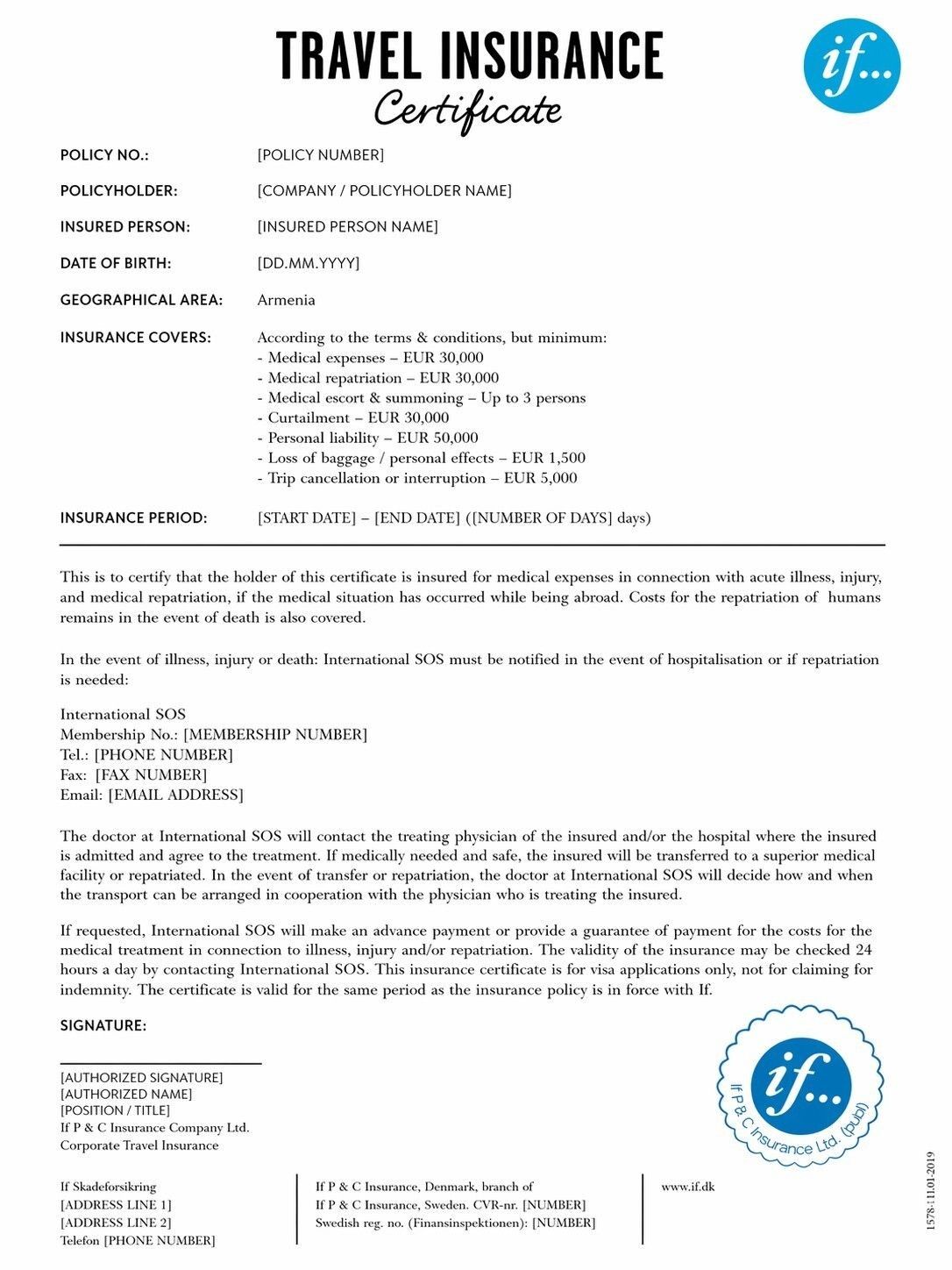 Sample Of Travel Medical Insurance